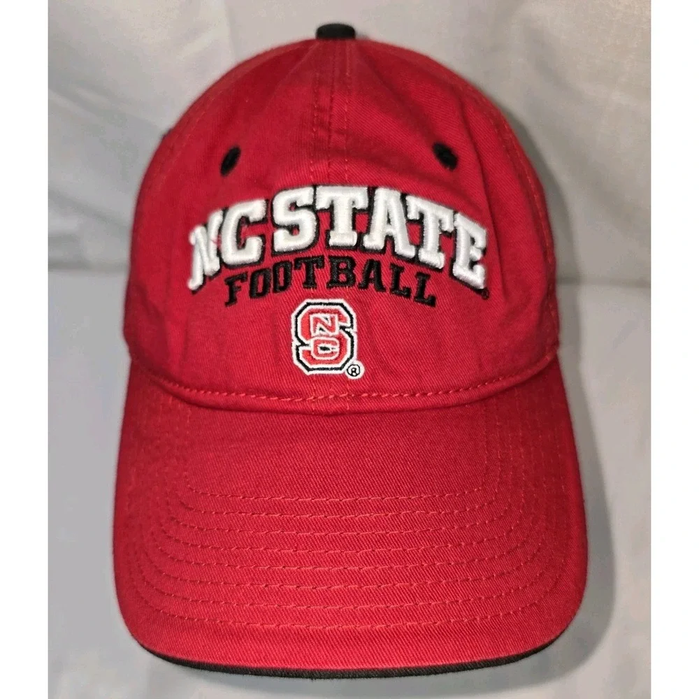 The Game NC State Football Hat Wolfpack Red Adjustable Strapback Cap Cotton